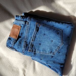 Madewell classic straight jean with heart print